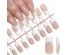 Камуфлирующие гелевые типсы френч для наращивания ногтей 24 шт (Nude Квадрат)