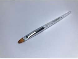 Кисть для геля с фианитами белая