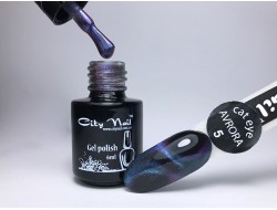 Гель лак кошачий глаз Аврора № 5, 6 мл