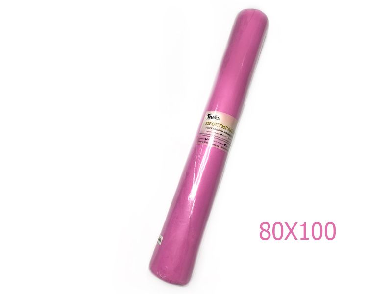 Простынь розовая 80см x 100м